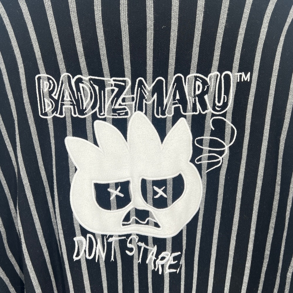 Hello Kitty & Friends x Forever 21 Badtz-Maru Striped Cardigan Mens Large Black - Picture 9 of 9